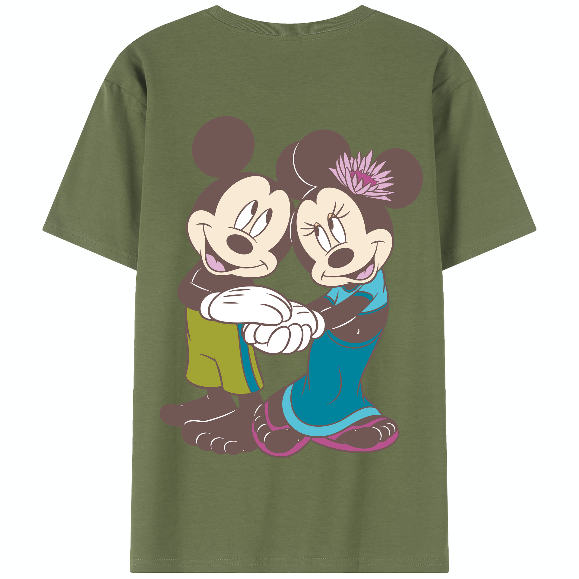 （画像用） ミッキーマウス Mickey Mouse 綿100％半袖Tシャツ（背面プリント）